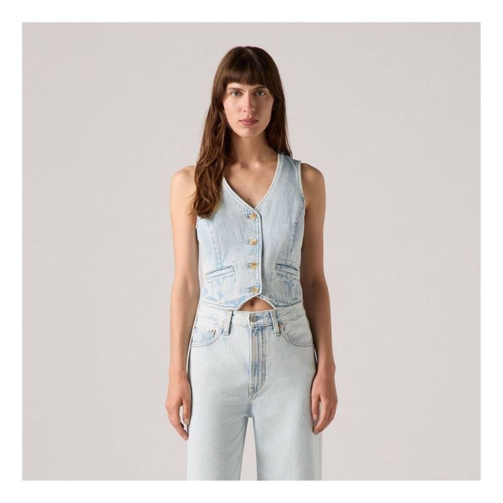 Women's Amore Slim Fit Lightweight Denim Vest - Cause and Effect (XS)